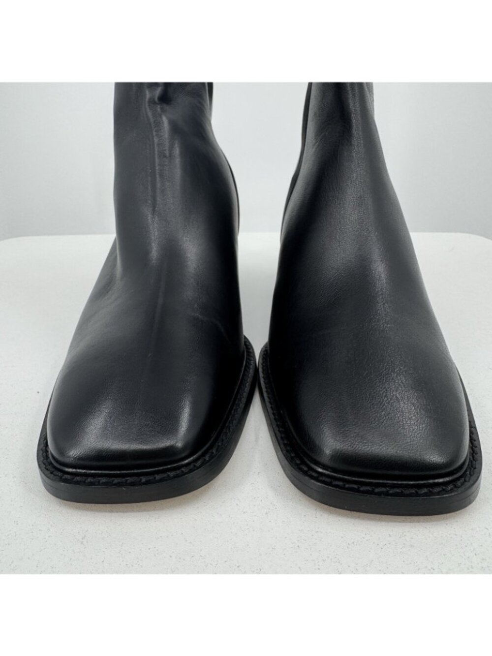 Everlane The City Boot in Black Leather sz 10 Women's Side Zip Block Heel Ankle - Picture 3 of 5